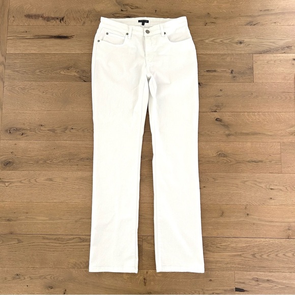 Eileen Fisher White Jeans Organic Cotton High Waist Straight Leg Stretch Size 6 - Picture 1 of 15